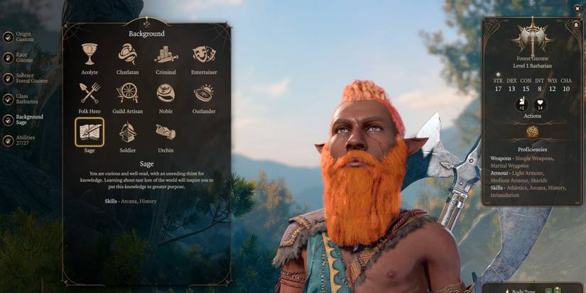 A Gnome Barbarian in Baldur's Gate 3