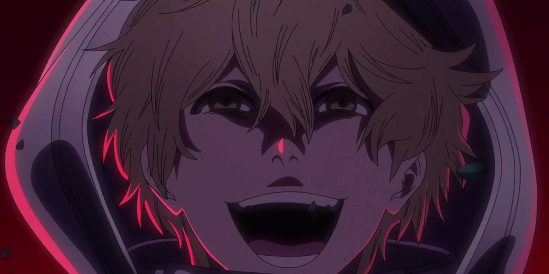 Gremmy Thoumeaux laughs maniacally while fighting Kenpachi Zaraki in Bleach Thousand-Year Blood War