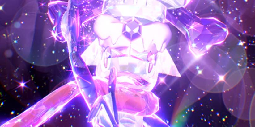 Tera Poison-type Greninja in a Tera Raid in Pokemon