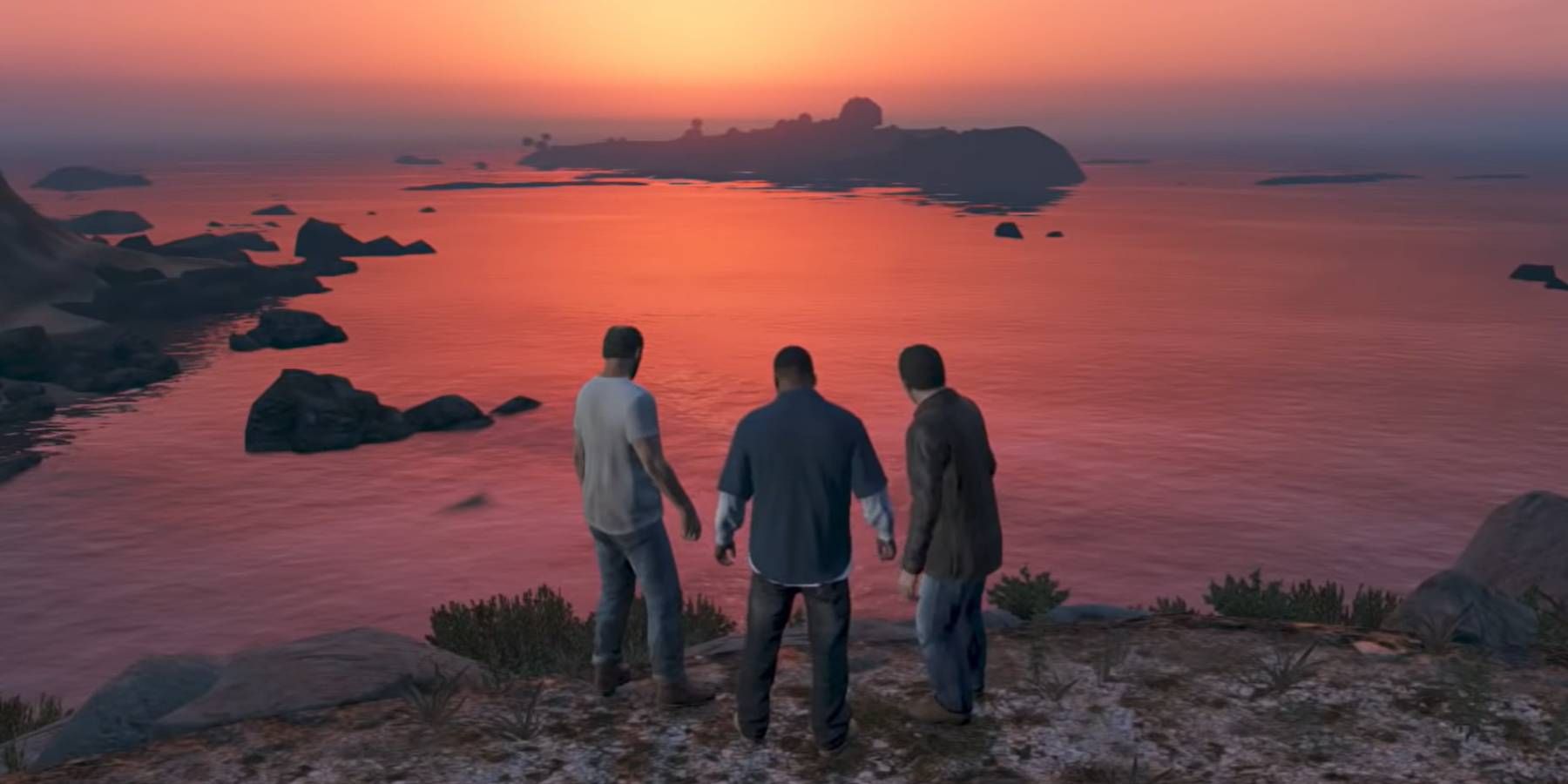 Trevor, Franklin, and Michael in The Third Way from Grand Theft Auto 5