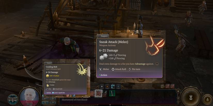 Guiding Bolt builds into a Sneak Attack in Baldur's Gate 3