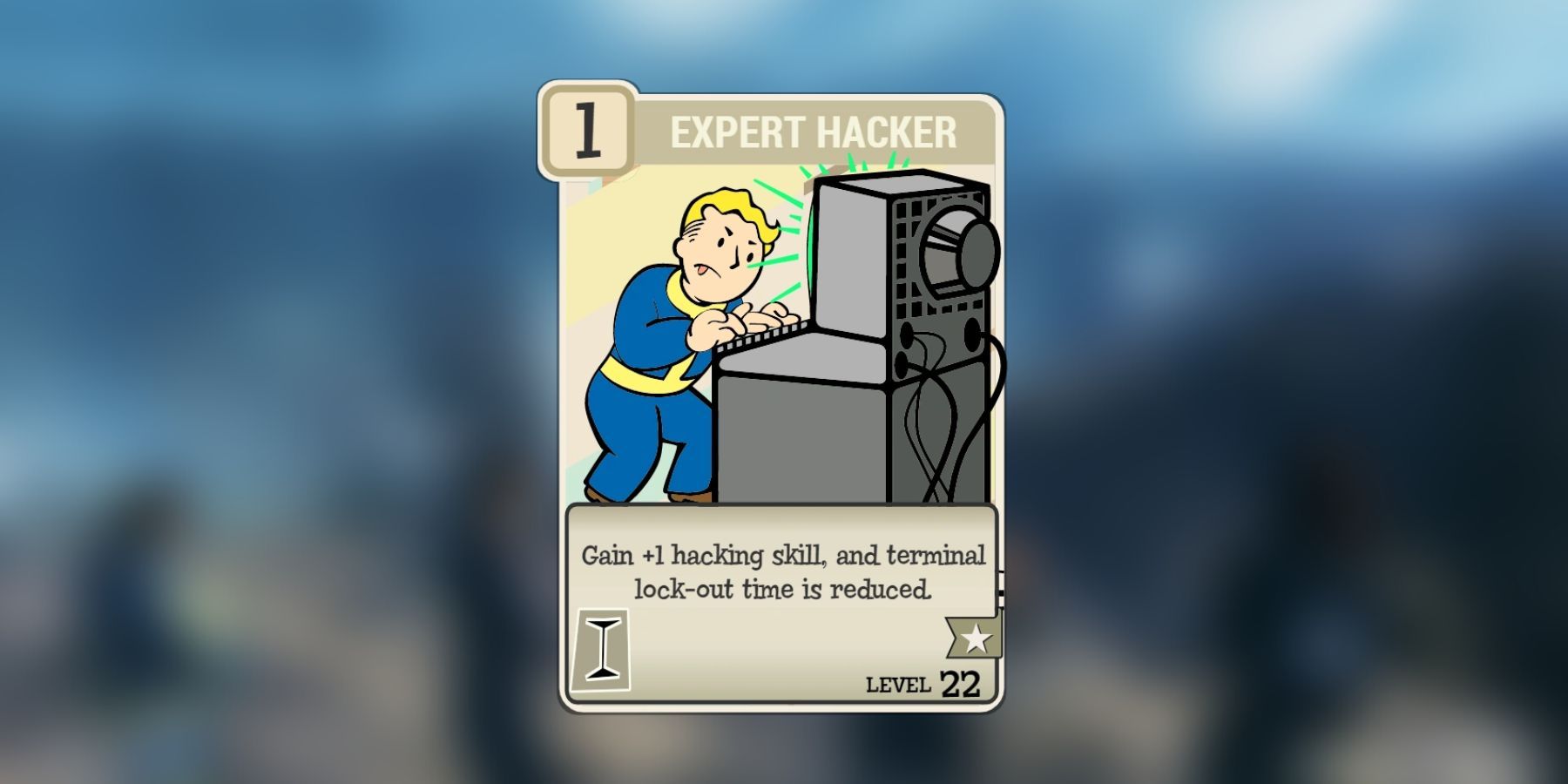 image showing one of the hacker perk cards in fallout 76.