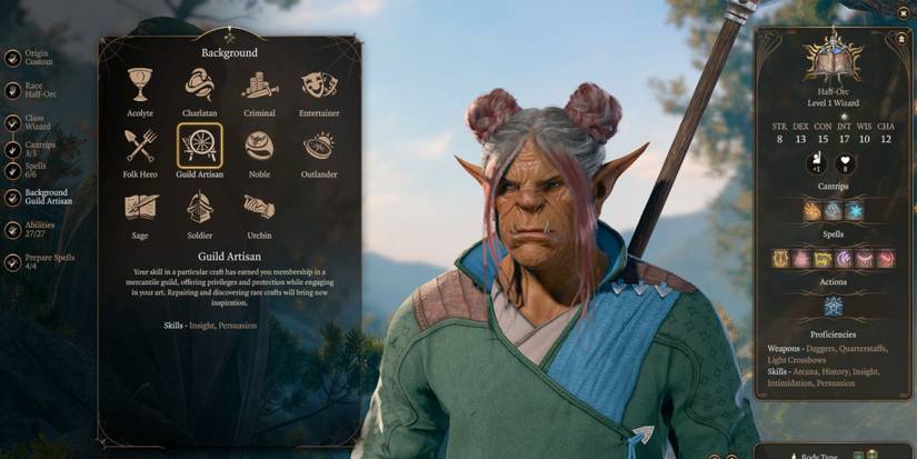 A Half-Orc Wizard in Baldur's Gate 3