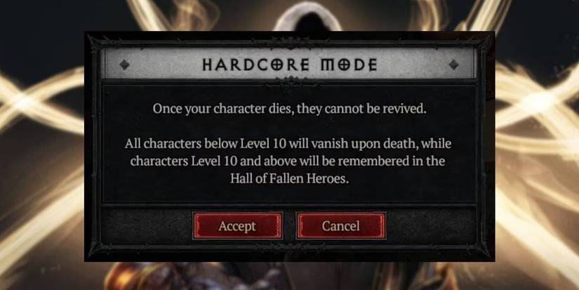 Diablo 4 Hardcore Mode Warning Screen