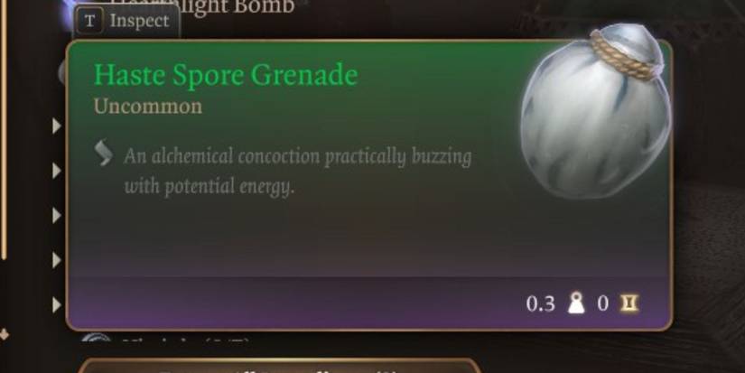 A Haste Spore Grenade in Baldur's Gate 3