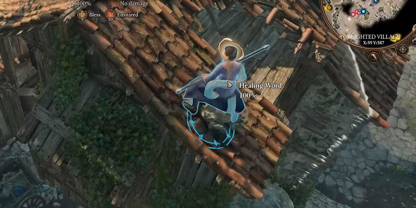 Using Word of Healing on an injured party member in Baldur's Gate 3