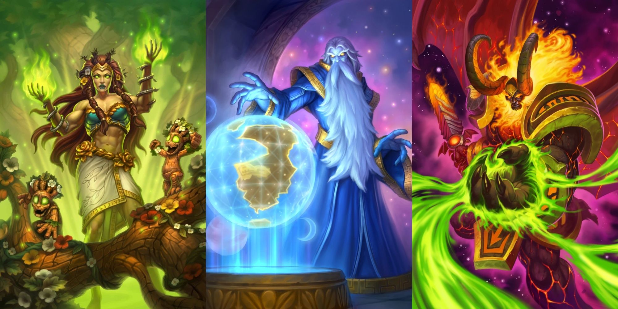 Eonar, Aman'Thul, and Sargeras from Hearthstone