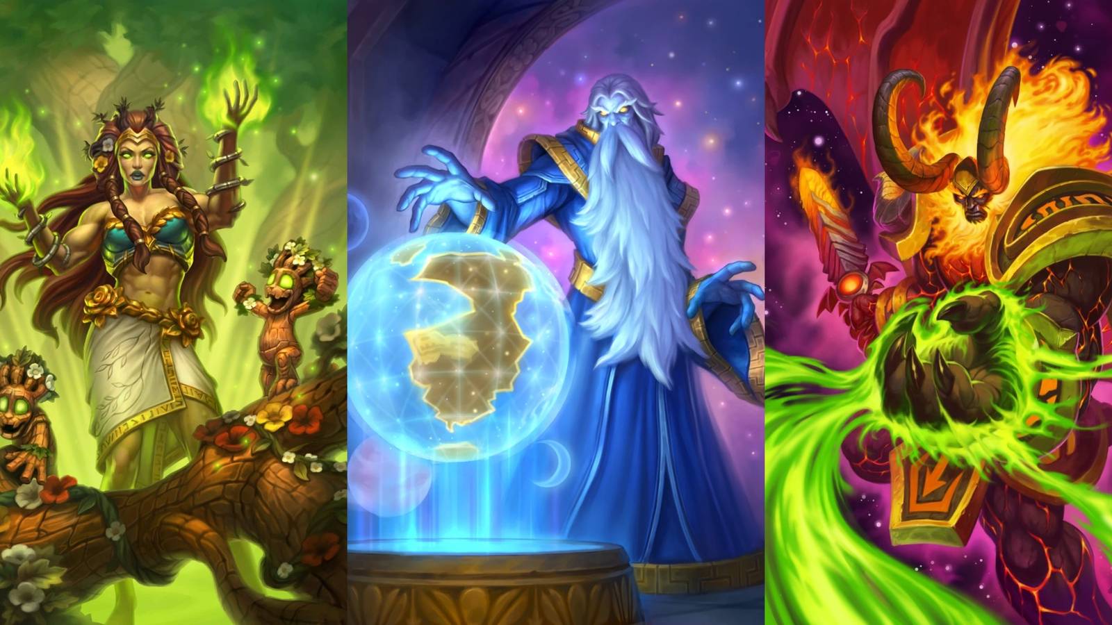Eonar, Aman'Thul, and Sargeras from Hearthstone