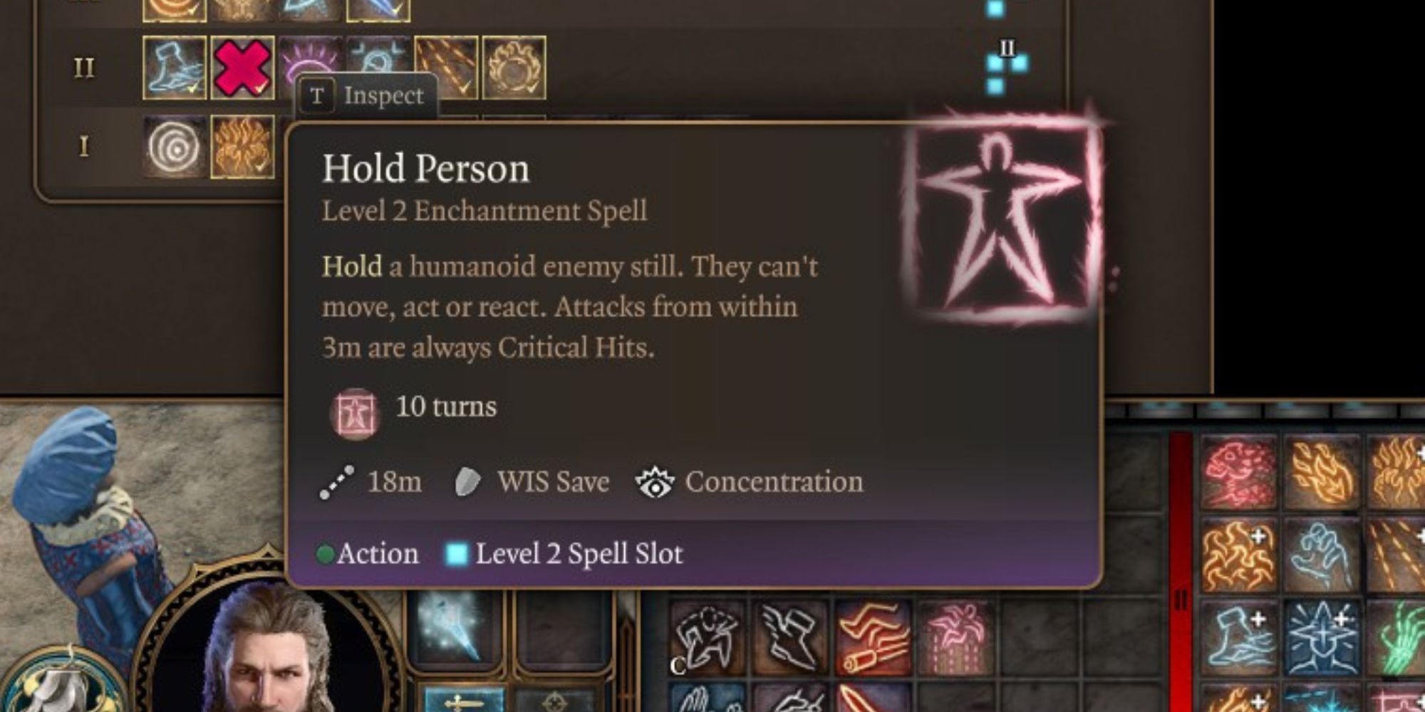 Hold Person spell in Baldur's Gate 3
