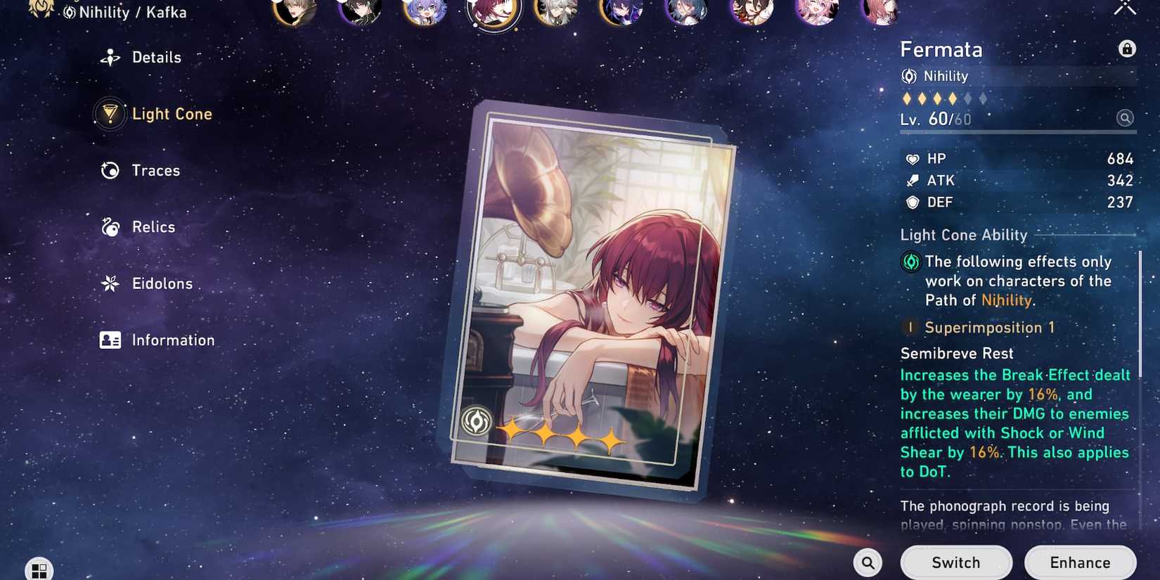 The Fermata Light Cone in Honkai: Star Rail