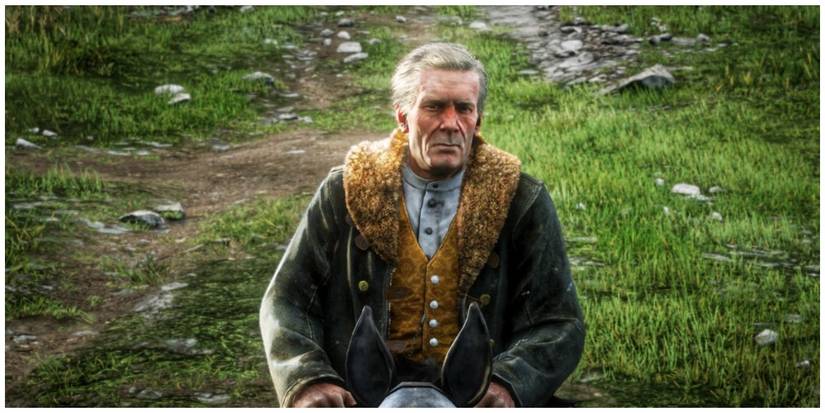 Hosea riding on his horse through the grass