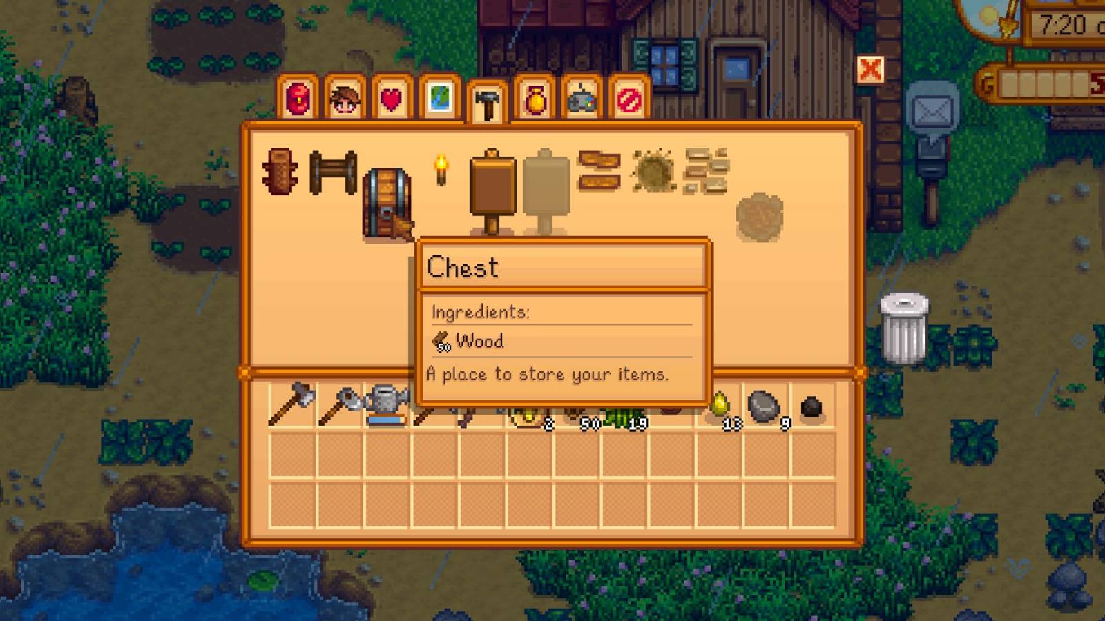 a wood chest in stardew valley
