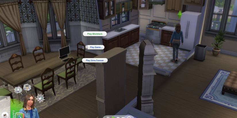 a sim in kitchen sims 4