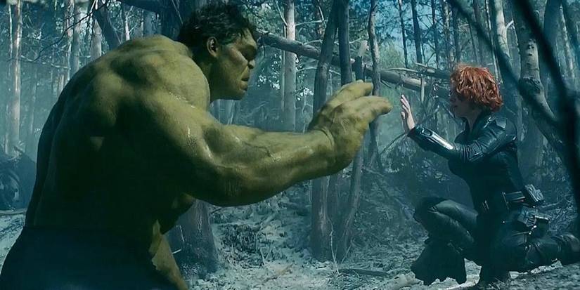 Hulk and Black Widow in Avengers Age of Ultron