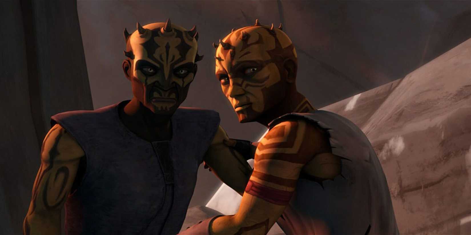 Savage Opress dan saudaranya Feral terlihat khawatir dalam Star Wars: The Clone Wars