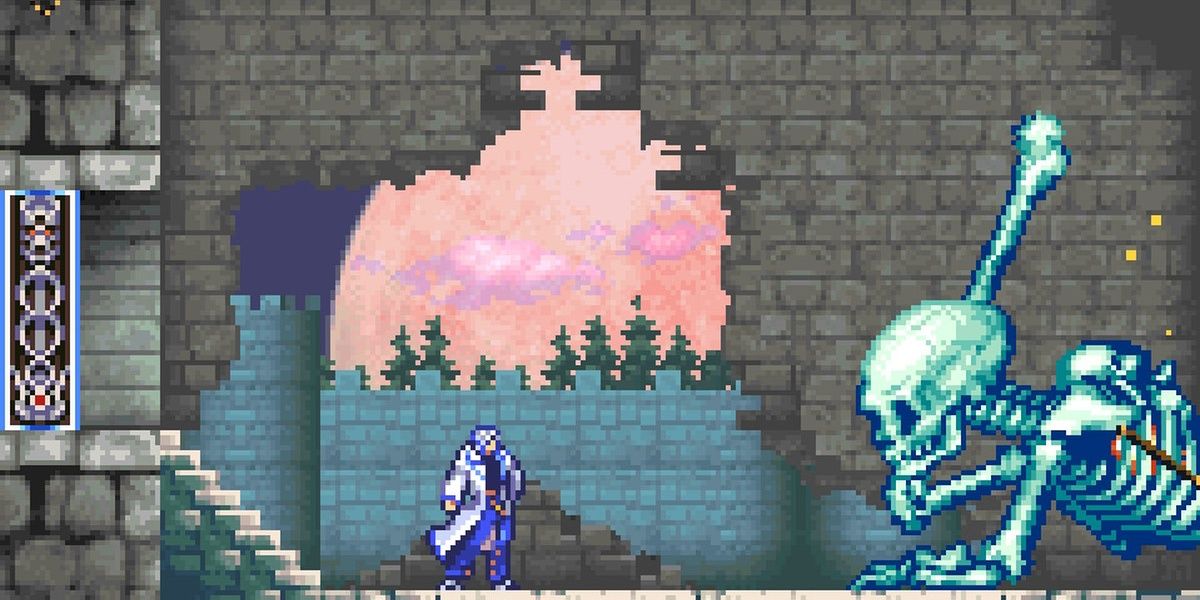 a scene from aria of sorrow in the castlevania advance collection