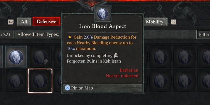 The Iron Blood Aspect in Diablo 4