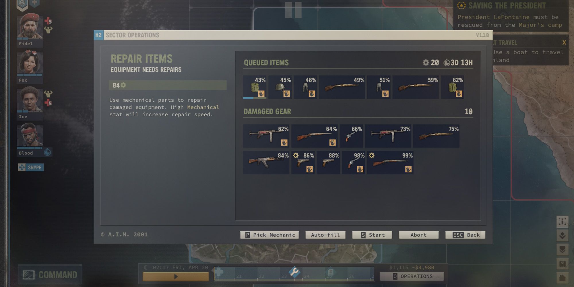 Jagged Alliance 3 Restore Weapons