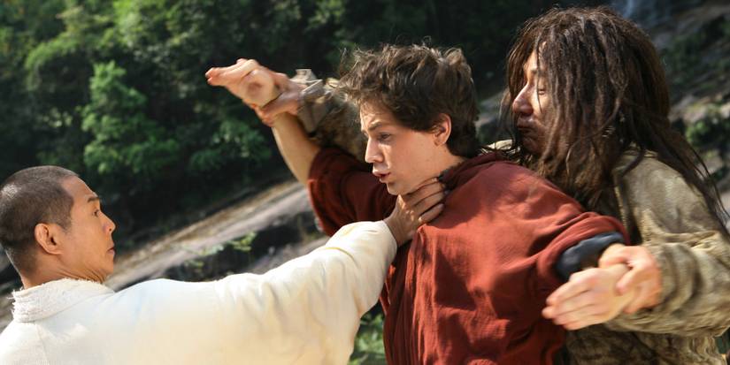 Jet-Li-Michael-Angarano-and-Jackie-Chan-in-The-Forbidden-Kingdom