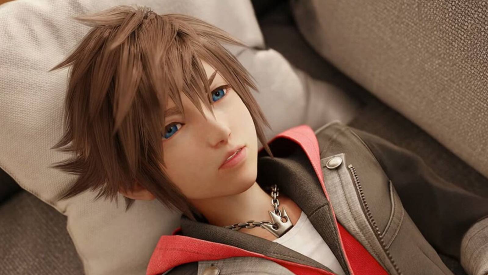 Sora on a couch in Kingdom Hearts