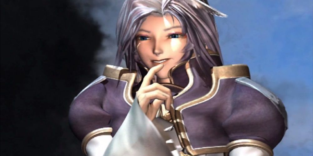 Kuja smiling at Bahamut wreaking havoc in Final Fantasy 9