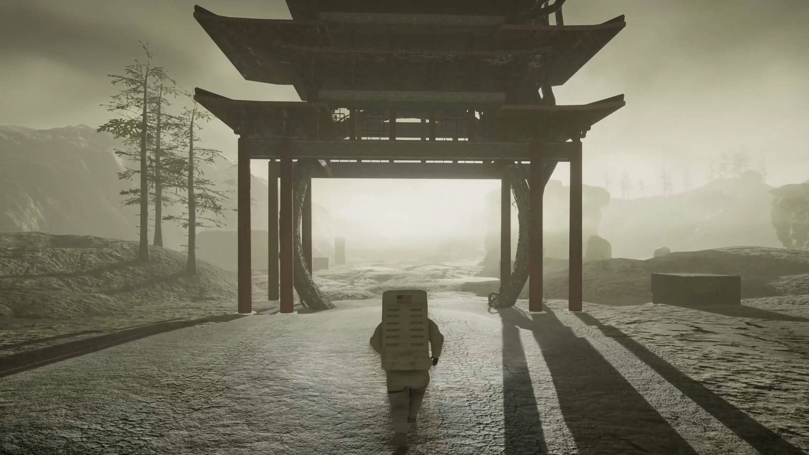 lifeless moon gate astronaut exploration 