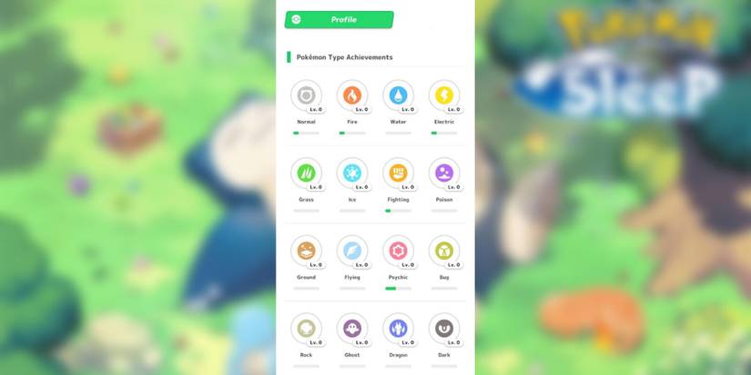 image showing list of achievements in pokemon sleep.