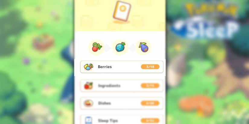 image showing the berries section in pokemon sleep notes.