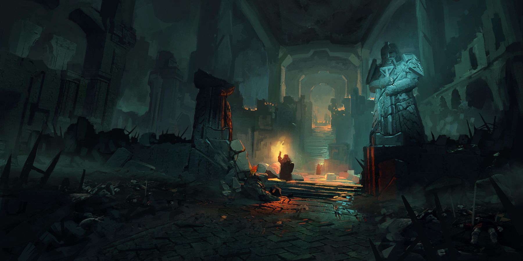 lord of the rings return to moria ruins concept art