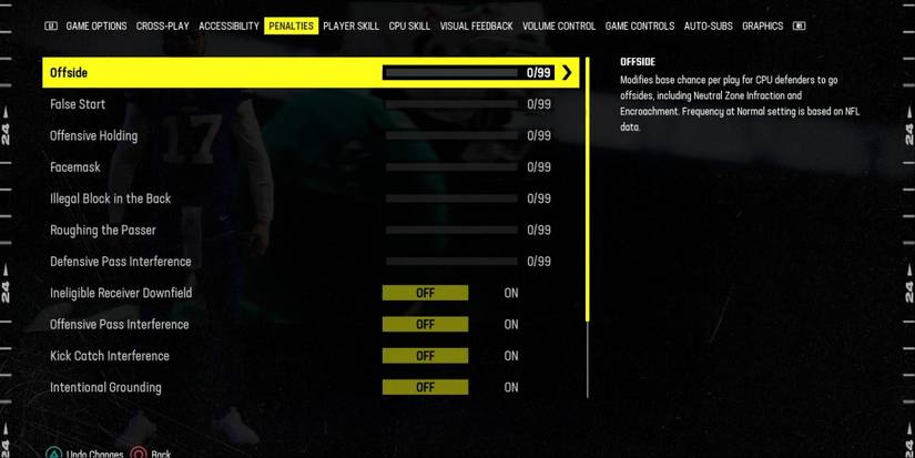 Madden NFL 24 Disabling All Penalties In The Game