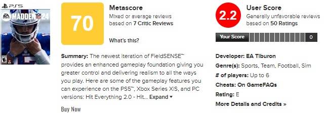 madden nfl 24 review scores