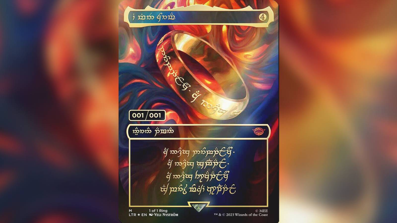 Magic the Gathering The One Ring Card Sold to Celebrity for $2.6M Magic the Gathering The One Ring Card Sold to Celebrity for $2.6M