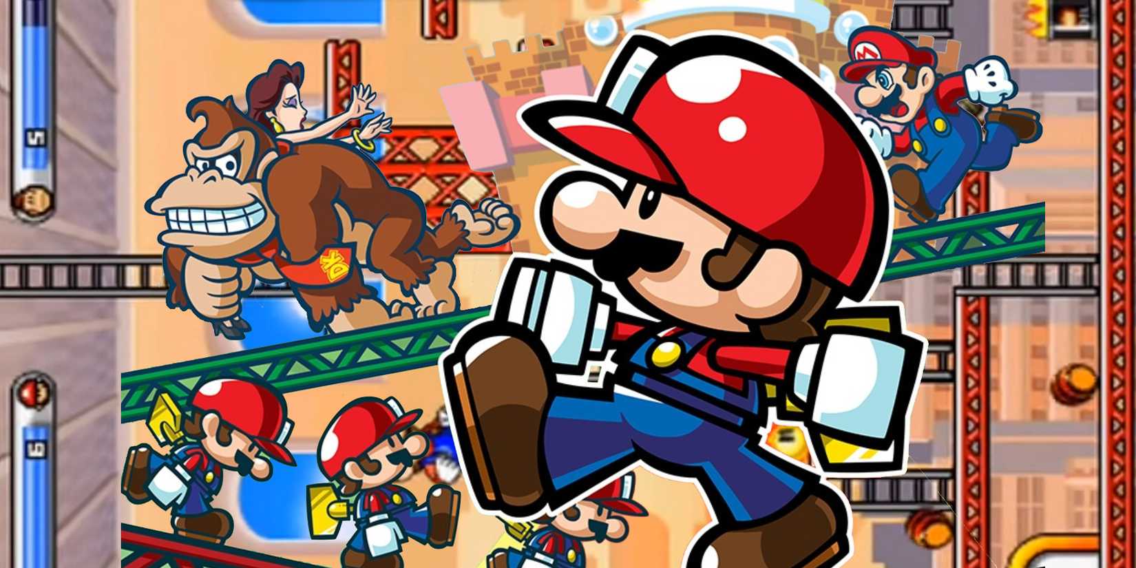 Mario vs Donkey Kong 2 March of the Minis Pauline carried by Donkey Kong