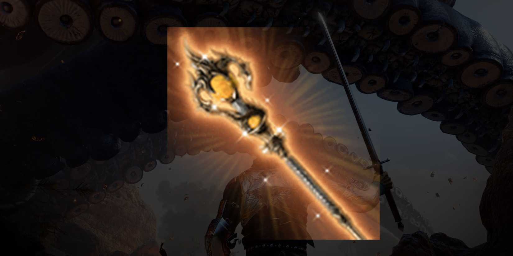 A close-up image of the Markoheshkir staff in Baldur's Gate 3