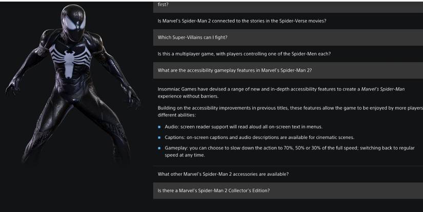 marvel's spider-man 2 accessibility options