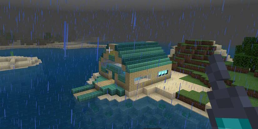 minecraft building rain