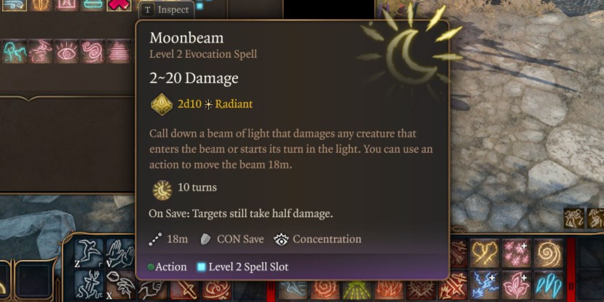 Moonbeam spell in Baldur's Gate 3