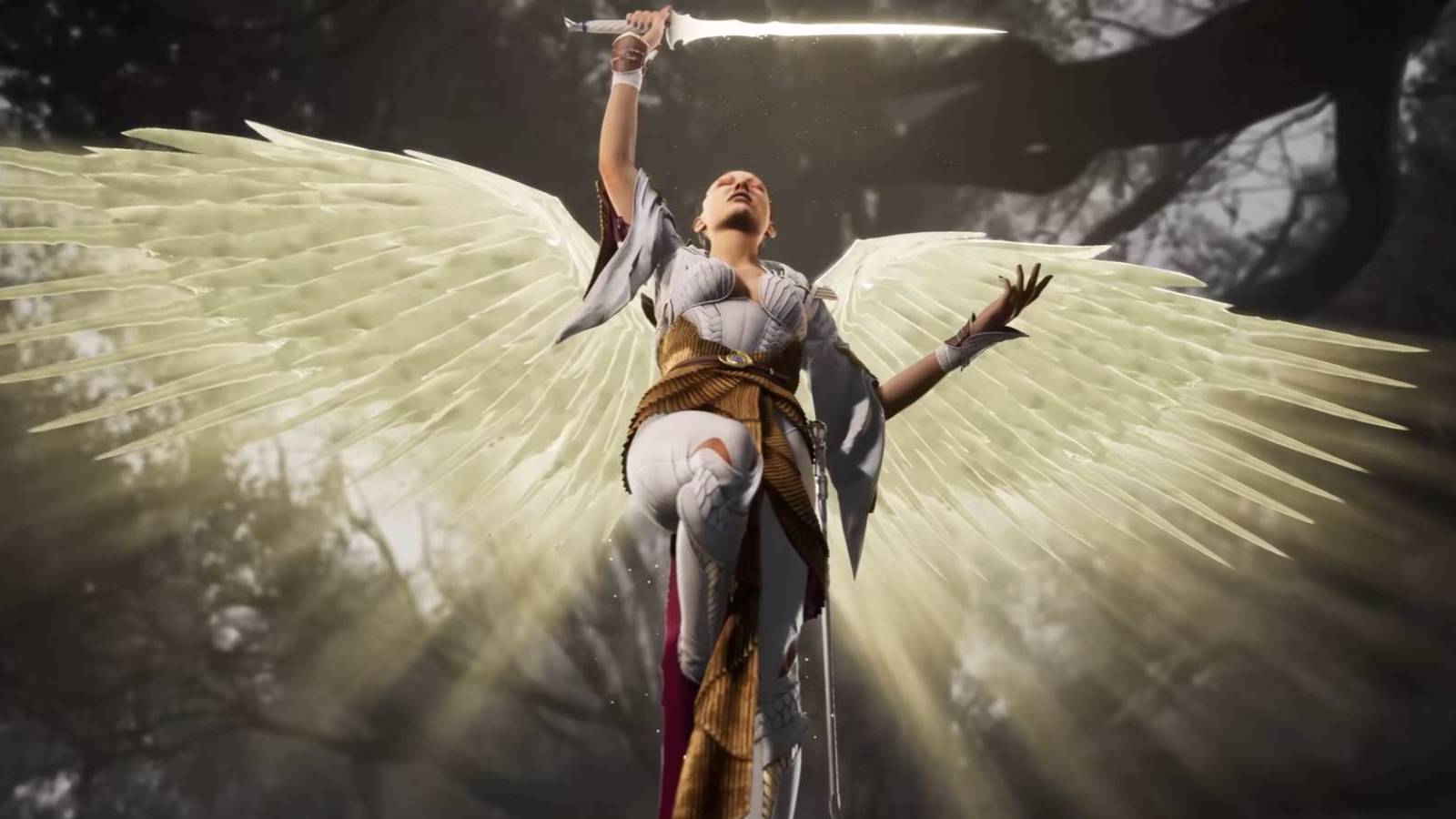 Ashrah with wings from Mortal Kombat 1