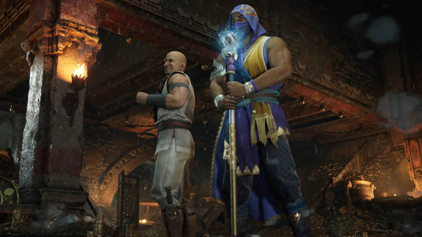 Mortal Kombat 1 trailer still featuring Rain and Kano