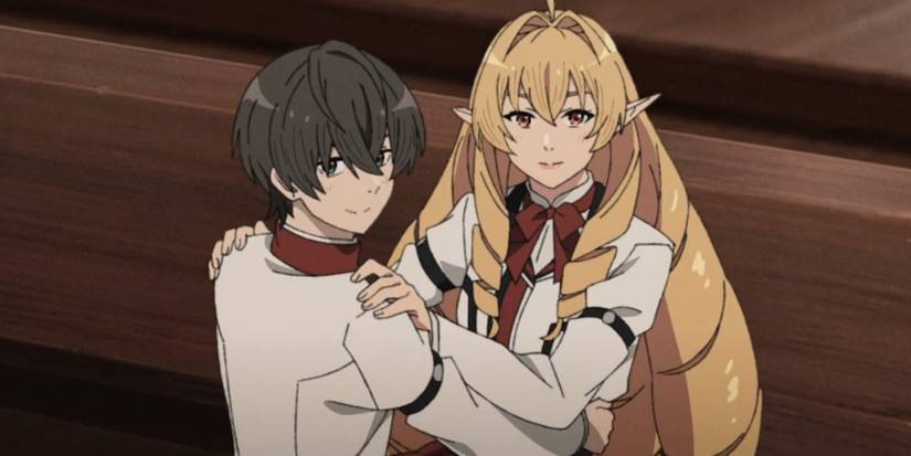 Mushoku Tensei II Ep8 Cliff holding Elinalise