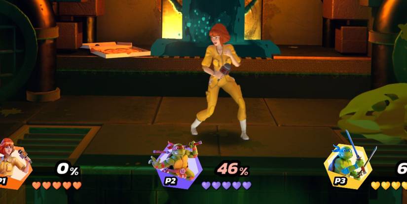 April holding a microphone on a stage