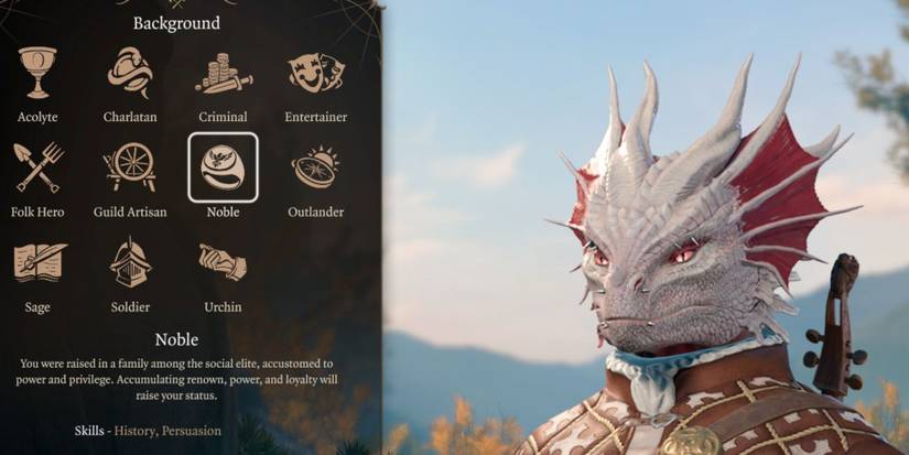 The Noble background in Baldur's Gate 3