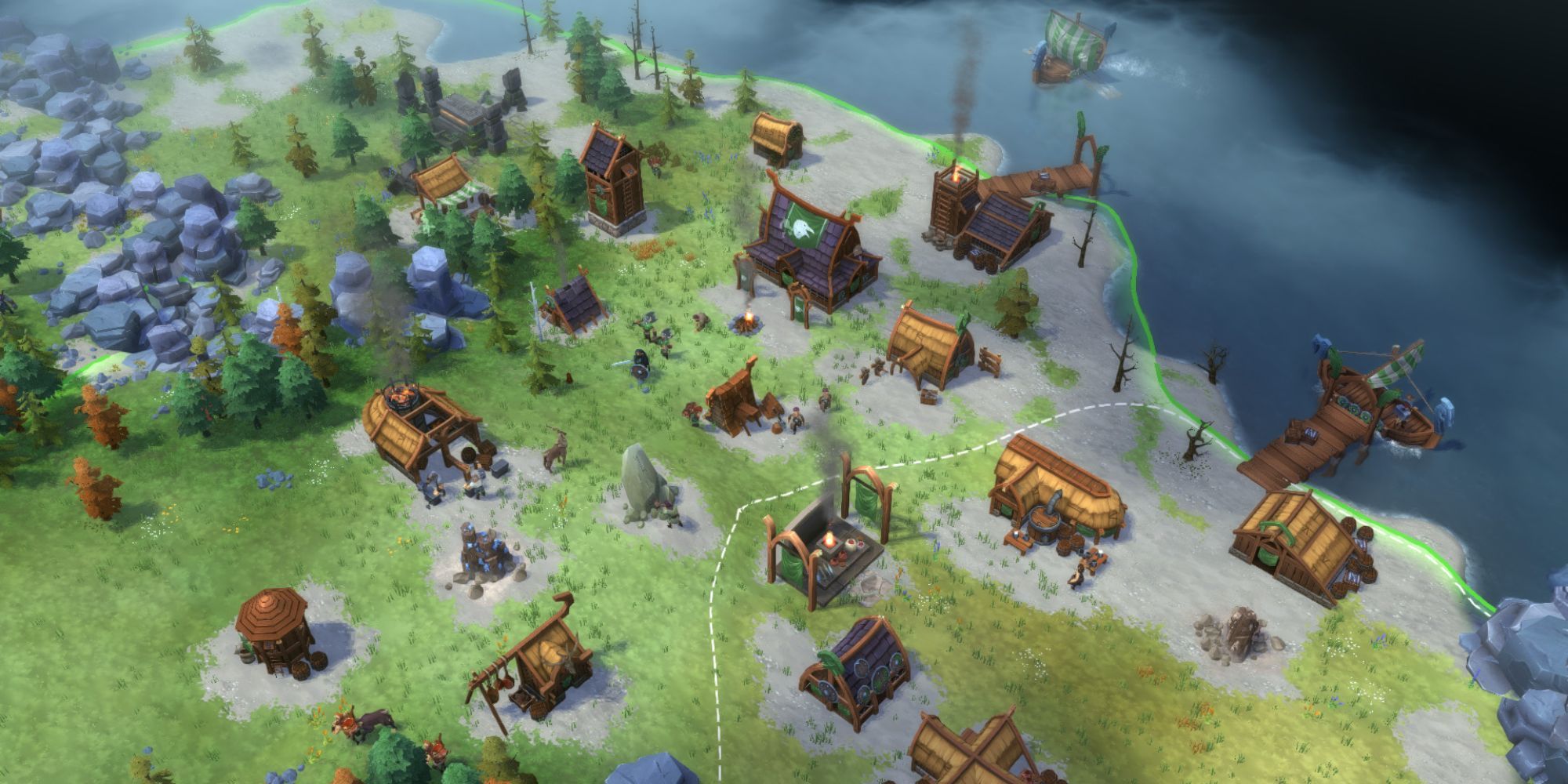 Northgard port town