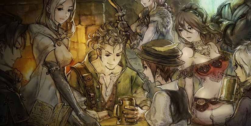 Octopath Traveler key art of main characters