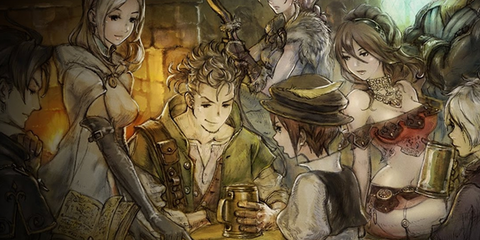 Octopath Traveler key art of main characters