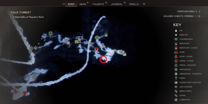 Pale Forest Golden Chest and Shroudfane locations in Immortals of Aveum