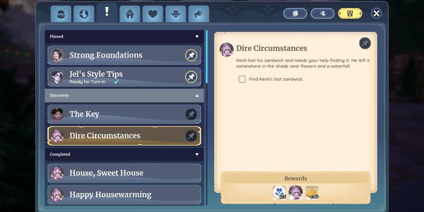 palia lost sandwich dire circumstances quest