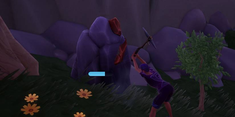 Using the Mining Pick tool in Palia.