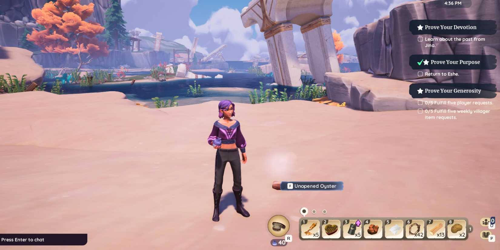 palia unopened oyster Bahari Bay