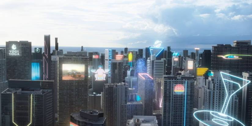 Palmera City in the Blue Beetle movie